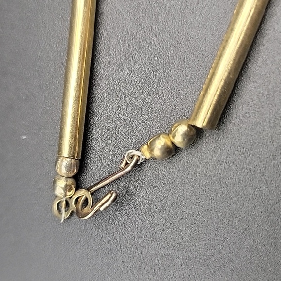 Elegant Gold Tone Chunky 24mm Agate Gemstone Beads Beaded Chunky 21" Necklace - Picture 6 of 11